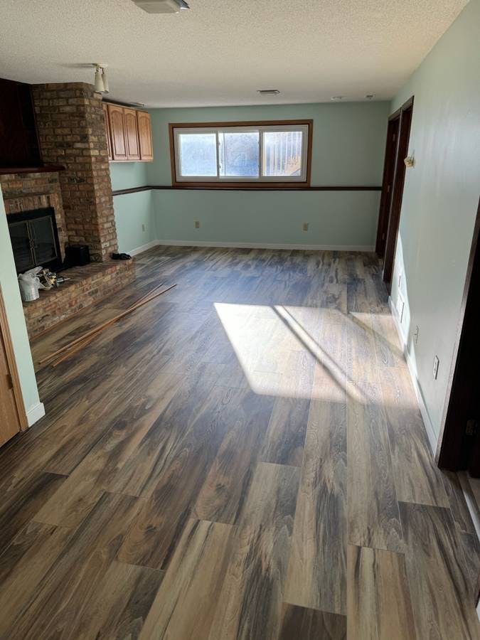 New laminate flooring in a living room
